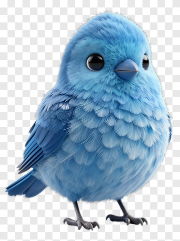 3D Blue Bird PNG