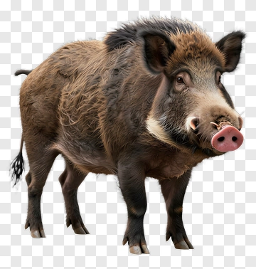 Wild Boar Standing In Natural Habitat PNG