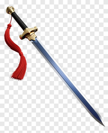 Decorative Sword With Red Tassel PNG