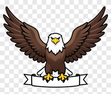Cartoon Eagle With Outstretched Wings PNG