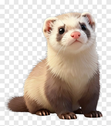 Cute Ferret Sitting PNG