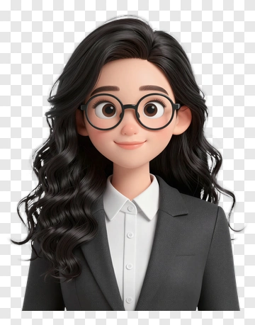 3D Businesswoman With Glasses PNG
