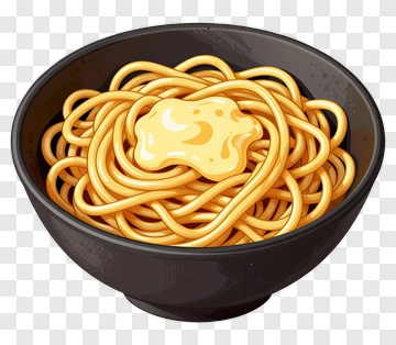 Bowl Of Noodles With Sauce PNG