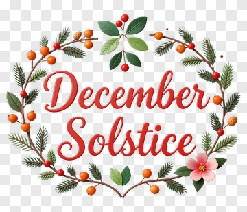 December Solstice Floral Wreath PNG