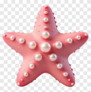 Pink Starfish With Pearls PNG