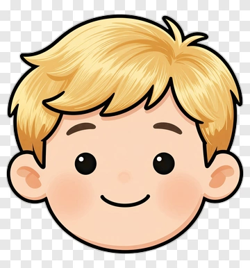 Cartoon Boy Face With Blonde Hair PNG