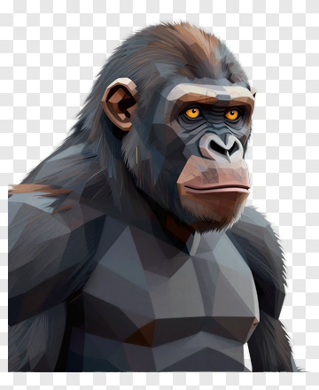 3D Gorilla Head PNG