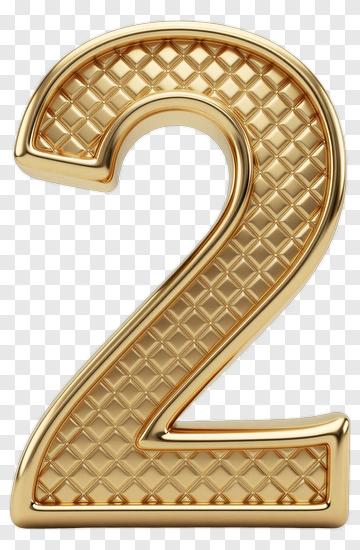 Gold Number Two PNG
