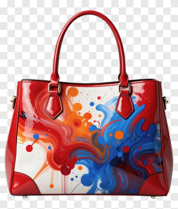 Colorful Handbag With Abstract Design PNG