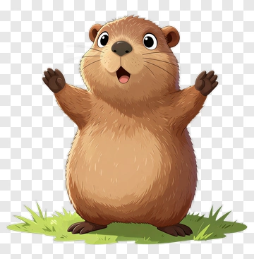 Cartoon Groundhog With Happy Expression PNG