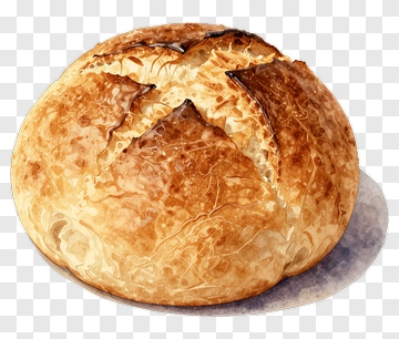 Freshly Baked Round Bread Loaf PNG