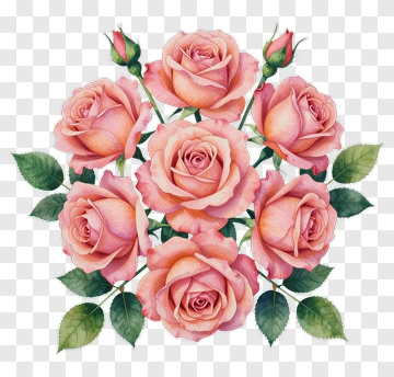 Pink Roses Bouquet PNG