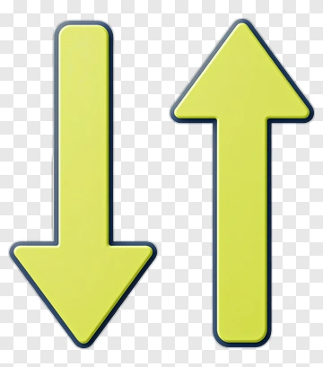 Yellow Up And Down Arrows PNG