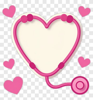 Heart Shaped Stethoscope Frame PNG