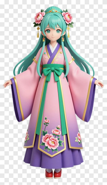 3D Character In Traditional Dress PNG
