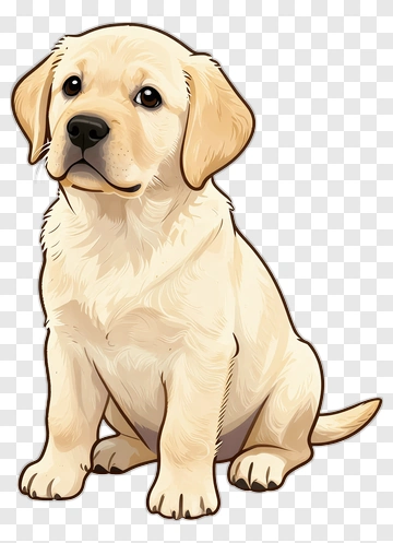 Cartoon Labrador Puppy Sitting PNG