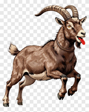 Cartoon Goat With Tongue Out PNG