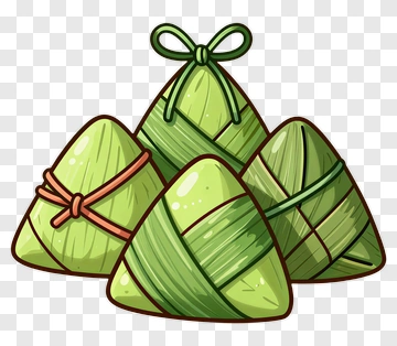Colorful Rice Dumplings Wrapped In Leaves PNG