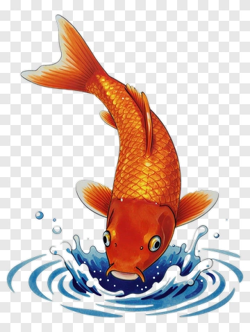 Goldfish Jumping Out Of Water PNG