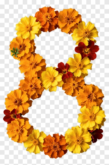 Floral Number Eight Arrangement PNG