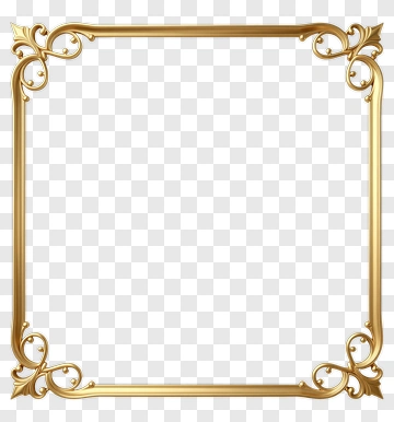 Elegant Gold Decorative Frame PNG