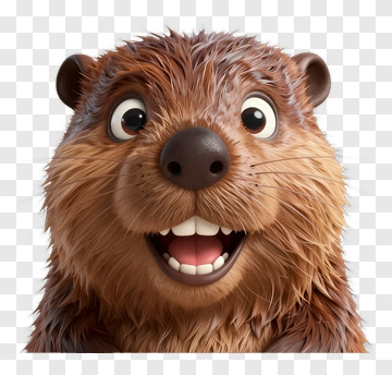 Cartoon Beaver Smiling PNG