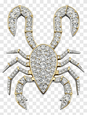 Golden Scorpion With Diamonds PNG