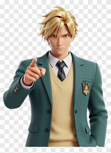 Student In Green Blazer Pointing PNG