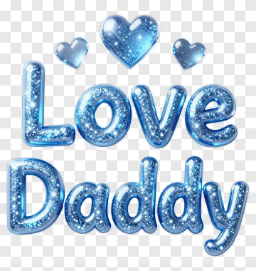 Love Daddy Text With Hearts PNG