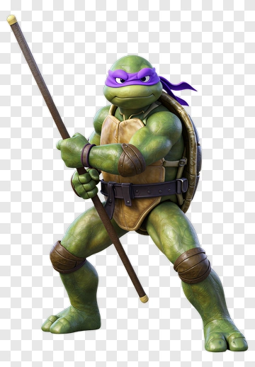 3D Ninja Turtle Holding A Bo Staff PNG