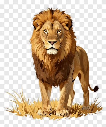 Lion Standing In Grass PNG