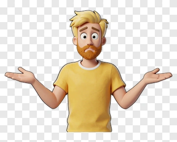 Cartoon Man Gesturing With Open Hands PNG