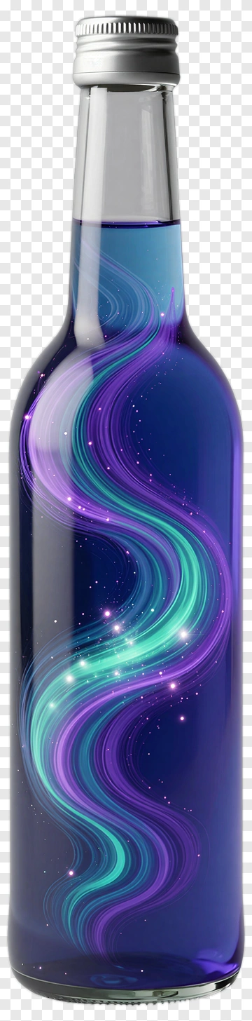 Bottle With Colorful Swirling Design PNG