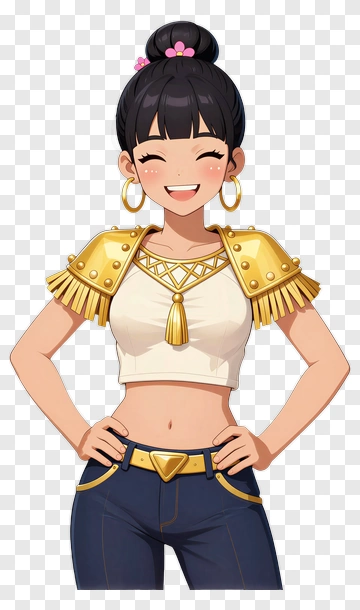Smiling Girl In Stylish Outfit PNG