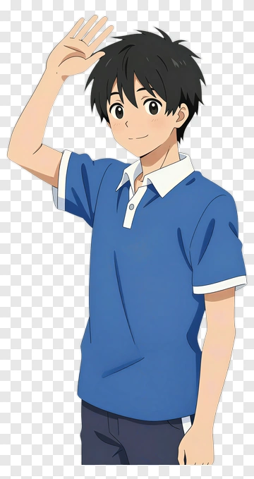 Cartoon Boy Waving Hello PNG