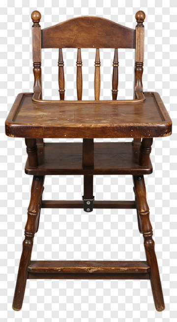 Wooden High Chair PNG