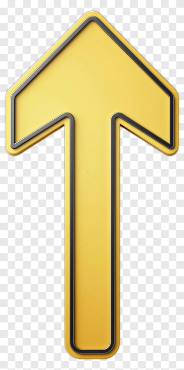 Yellow Upward Arrow Icon PNG