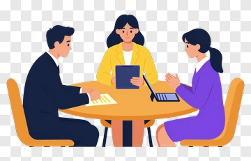 Business Team Collaborating At A Meeting Table PNG