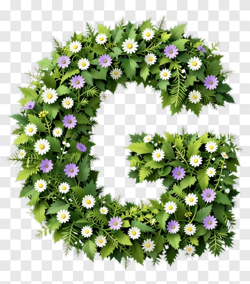Floral Letter G PNG