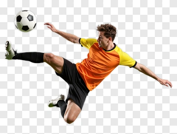 Football Player Kicking A Soccer Ball PNG