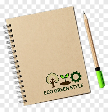 Eco Green Style Notebook With Pencil PNG