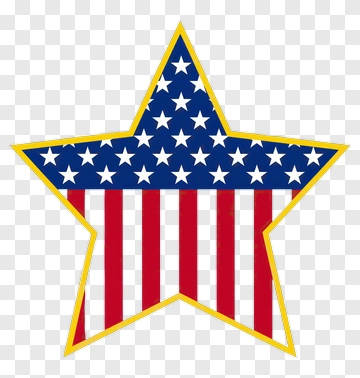 Star With American Flag Design PNG