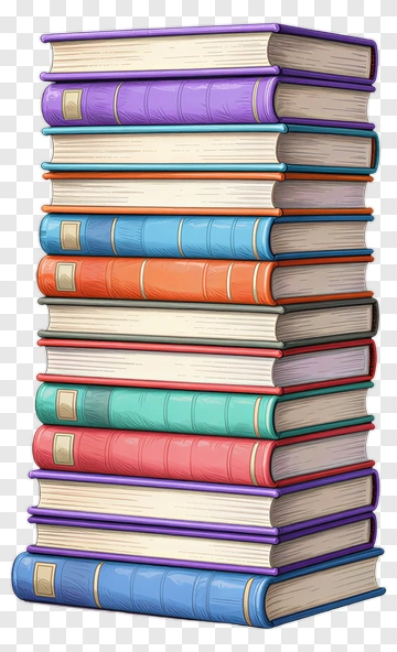 Colorful Stack Of Books PNG