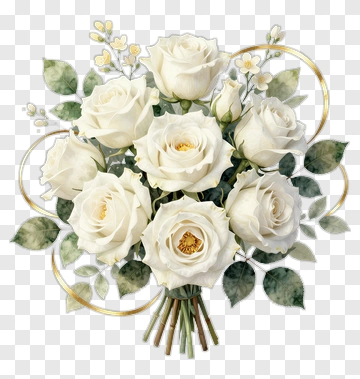 Bouquet Of White Roses PNG