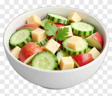 Fresh Salad With Apples And Cucumbers PNG
