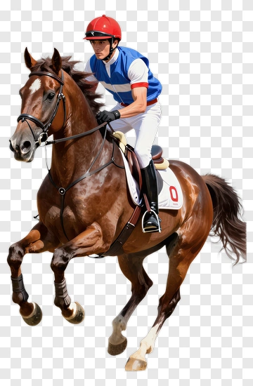 Jockey Riding A Horse PNG