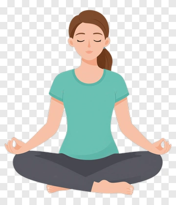 Woman Meditating In A Relaxed Pose PNG