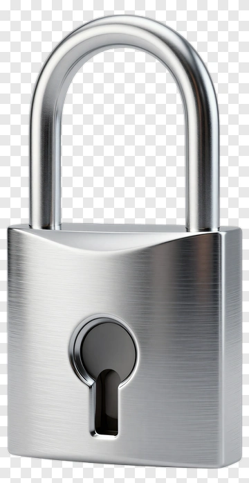Silver Padlock PNG