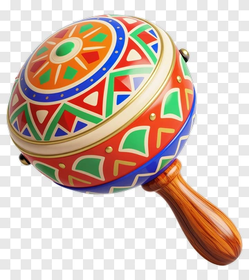 Colorful Wooden Maraca PNG