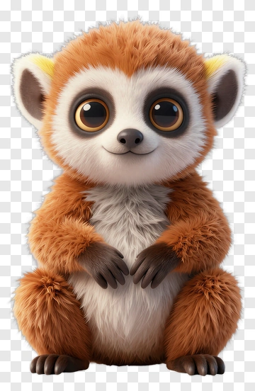 Cute Cartoon Animal With Big Eyes PNG